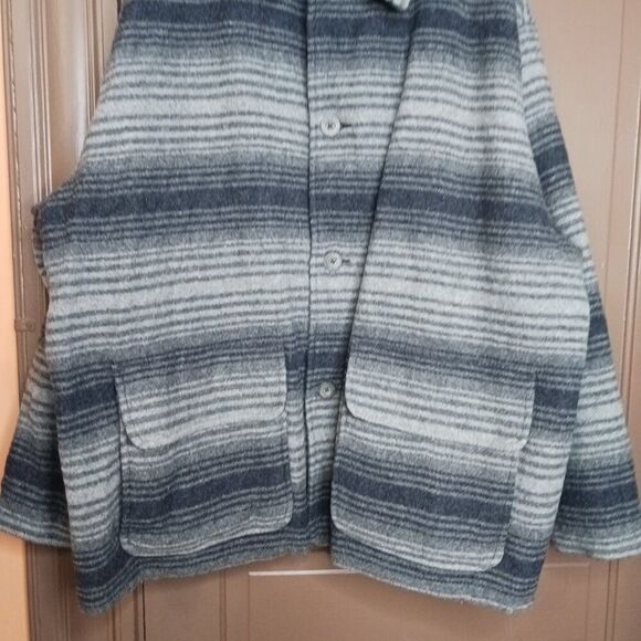 Woolrich Vintage Men's Button Front Grey Ombre Wool Coat size XXL - Picture 10 of 12